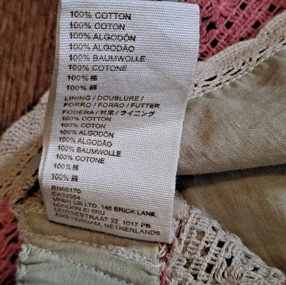 Anthropologie - Let Me Be - Open Back Crochet Tank Top Size Small Pink/Cream - Picture 16 of 16